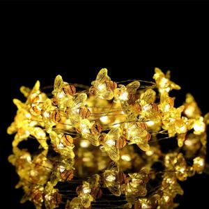 Cute Bee Decorative String Lights,14ft 40 LED 8 Modes USB Operated Ocean Theme Fairy Lights for Bedrooms Party Wedding Garden Christmas Decoartion (4m/40led, Honeybee)