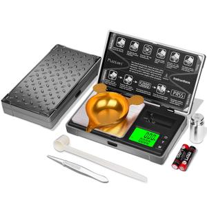Fuzion Gram Scale, CASH-200 Digital Pocket Scale, 0.01g Digital Grams Scale, Jewelry Scale, Small Food Scale Mini Gram Scale with Upgraded Display, Multi-Accessories (Electroplated Gray Set)