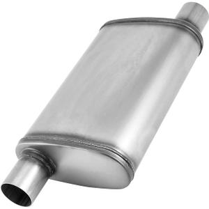 3 inch Universal Exhaust Muffler,Straight-Through Performance Muffler Resonator with Stainless Steel Exhaust Tip for Cars, Trucks(3''Inlet/Outlet)