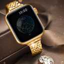 QUNDAXI Slim Watch Band Compatible with Apple Watch 41mm 45mm 42mm 44mm 40mm 38mm Metal Stainless Steel Watchband Suitable for iWatch 11/10/9/8/7/6/5/4/3/2/1/SE Series Women Luxury Strap