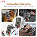 CEM Digital Multimeter 600V AC/DC Voltage Meter,Multimeter with Test Leads Backlit LCD,Volt Amp Ohm Transistor Diodes Meter,Audible Continuity and Battery Test,Holster Case