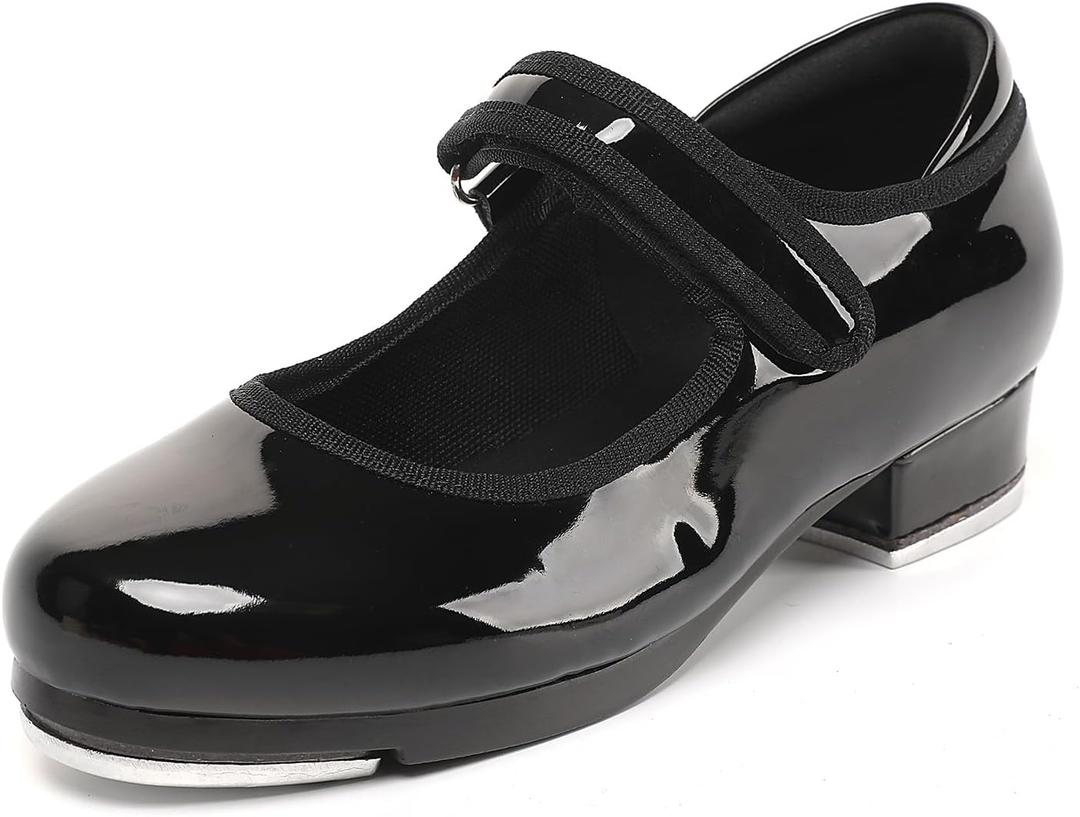 Tap Shoes for Girls Boys,Kids Tap Dance Shoes for Toddler (3 Big Kid, Black)