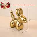 Ceramic Balloon Dog Statues Gold Home Decor Modern Decorative Ceramic Animal Statues Ornaments for Living Room Bedroom Office Desktop Cabinets Cute Dog (Medium)
