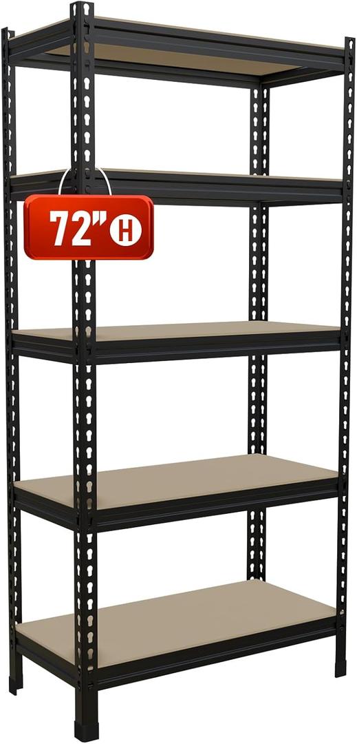 5-Shelf Heavy Duty Shelves Adjustable Metal Shelving Unit, Metal Utility Storage Racks for Laundry Room Organization and Storage, Garage Organizers Shelf Unit,