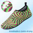 Metog Men Women Water Shoes Quick-Dry Aqua Socks Barefoot Slip-on for Beach Swim Sport Surf Yoga Exercise (8-8.5 Women/7-7.5 Men, Spiral Green)