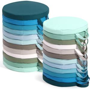 Huwena 23 Pack Floor Cushions 12x12inch Classroom Floor Seating Pillows Bulk Kids Flexible Cushion with Handles for Home School Kindergarten Daycare Nursery(Blue and Green,Round)