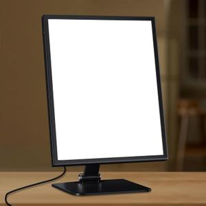 Light Therapy Lamp, UV-Free Happy Lamp 10000 Lux Desk Sun Lamp with Timing Mode & 6 Brightness & 3 Colors for Bedroom/Reading/Studying, Black