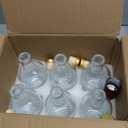 Mfacoy Set of 6 Glass Bottles, 12 oz Clear Bottles, Heavy Base Glass Bottle with T-Top Cap, Bottle for Beverages Drinks Oil Vinegar Kombucha Beer with Cork Stopper Airtight Lid