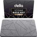 della Premium Stone Bath Mat - Luxurious Quick Drying Diatomite Bathstone for Bathroom Floor - Modern Super Absorbent Diatomaceous Earth Shower Mat, Water Absorbent Bathmat ([Extra-Large] Triangle)
