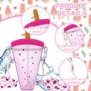 4 Set End of School Year Gifts for Students Ice Cream Water Bottles with Summer Cards Back School Gift for Student Drinking Purse Ice Bar Transparent Jug Cup for Camping Sports Shopping