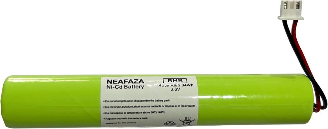 3.6V 1400mAh Ni-Cd Battery Replacement Compatible with Hurricane Spin Brush Scrubber Mop Cleaner Spin-Scrubber (1 Pack)