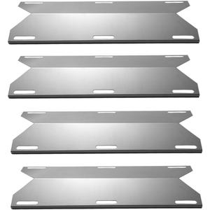 BBQ Heat Shields for Jenn-air Grill Parts 720-0062-LP 720-0164 730-0164 720-0337 730-0337 Members Mark 720-0586 Heat Plate Replacement 17 3/4 inch x 6 3/8 inch Stainless Steel, Set of 4, KS745
