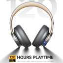 Picun B8 Bluetooth Headphones, 120H Playtime Headphones Wireless Bluetooth with 3 EQ Modes, Low Latency, Hands-Free Calls, Over Ear Headphones for Travel Home Office Cellphone PC (Ashen Golden)