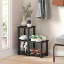 Furinno Turn-N-Tube Toolless Assembly 2-Tier Ladder Shape Black Book Shelf with Open Frame Design, Corner Shelf, Open Shelves, for Living Room, Garage, Home Office, Black Espresso