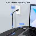 USB C to Ethernet Cable 10 FT, Gigabit Network, Round Type C to RJ45 LAN Cord, Directly Connected, Thunderbolt 3/4 Compatible, for MacBook Pro/Air, iPhone 15, iPad Pro, Galaxy, Smartphone, Laptop, PC