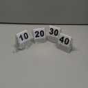 40-Piece Acrylic Table Numbers 1-40 - Double-Sided White Table Tents for Restaurant, Wedding, Party & Banquet