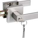 NEWBANG Keyed Entry Lever Lock for Exterior and Front Door Heavy Duty Lever Door Lock Handle Satin Nickel Finish (Pack of 1)