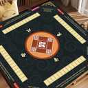 Mahjong Mat for Table, 31.5x31.5Inch American Mahjongg Table Mat (Black1)