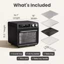 SMIRLY Digital Air Fryer Toaster Oven Combo, 25L Convection Countertop Oven, 10-in-1 Multi-Function Fits 12" Pizza & 6 Slices of Toast, Stainless Steel, Black