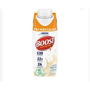 Boost Very High Calorie Oral Supplement, Very Vanilla, 8 oz - Each, Pack Of 6, BB Sep 21 2026