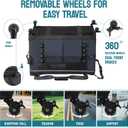 PEGIC 24-inch Foldable Cat Carrier with Removable Wheels – Large Pet Travel Carrier for Cats & Small Dogs, Breathable & Sturdy for Car Rides (Holds up to 44lbs)