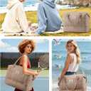 LOVEVOOK Travel Duffel Bag - Versatile Weekender Bag for Women, Puffer Carry On & Overnight Bag for Short Trips, Coffee Brown