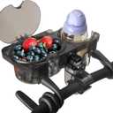 Universal Stroller Snack Tray, 3-in-1 Cup Holder with Clamp & Silicone Grip, Detachable Snack Tray Attachment for Toddlers & Kids, On-the-Go Feeding