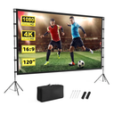 Projector Screen Outdoor, Vamvo Projector Screen with Stand Portable 120" Foldable ProjectorScreen, 10 Feet Indoor Movie-Screen with Carrying Bag for Home Theater Backyard Movie Night