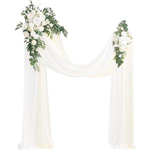 Ling's moment Artificial Wedding Arch Flowers