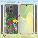 for oneplus 15 Case 5G [Buffertech Military-Grade Drop Protection] [Anti Peel Off Tech] Clear TPU Marble and Flowers Bumper Phone Case Cover Design (Blooming Flowers)