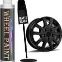 Matte Black Rim Touch Up Paint, Flat Black Wheel Paint Pen for Metal, Car Wheel Scratch Repair, Enamel Paint for Curb Rash, Universal Satin Matte Black for Rims(1 fl oz), Scratch Resistant, Covers 1 Sq Ft