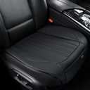 BWTJF Black Car Seat Cover 2 Pack, Universal Leather Front Seat Covers Bottom Protector, Anti-Slip and Full Wrapping Edge Compatible with Most of Vehicles - SUVs/Sedans/Pickup Trucks