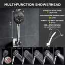 Veken Wide High Pressure Rain Shower Head with Handheld, Handheld Shower Heads with Multi Spray Modes, Rainfall Combo with 15" Metal Extension Arm,Detachable Dual Shower, Bathroom Decor,Chrome Silver