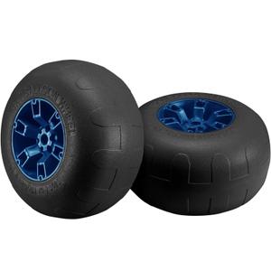 Beach Balloon Wheels, 13" Flat-Free Solid PU Beach Cart Tires Replacement Big Sand Wheels for Beach Buggy, Kayak Trolley, Canoe Cart, Rolling Walker, Garden Cart, Wheelchair & Buggy, 2-Pack (Black)