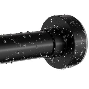Emlaoe Black Shower Curtain Rod 34-66 Inches(2.8-5.5ft) Never Rust Adjustable Shower Rod Spring Tension Non Slip No Drilling Shower Rods for Bathroom Garland Window