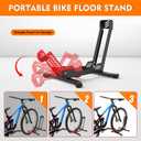 ALIXUEQIN Bike Stand Floor, Portable Bike Storage for Garage - Fit for 24"-29" Bikes, Tire Width up to 3.5", Road & Mountain Bicycle Stand, Front and Rear Wheel Parking Rack - Red