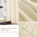 LAMIT Living Room Linen Curtains 95 Inch for Bedroom, Back Tab and Rod Pocket Linen Textured Sheer Curtains Light Filtering Boho Drapes for Canopy/Nursery, 2 Panels, 52 x 95 Inch, Beige