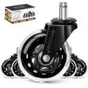TICONN Office Chair Wheels, 3" Caster Wheels for Tile Carpets, Set of 5