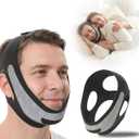 Chin Strap for Sleeping Snore: Keep Your Husband's Snoring Under Control for 8 Hours of Sleep - Wake Up Energized - Black