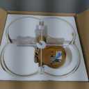 VILUXY Modern Flush Mount Ceiling Light Fixture Farmhouse White Fabric Semi Ceiling Lamps with Gold 4 Lights Drum Shade for Bedroom Dining Room Entryway Hallway Nursery