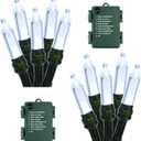 BrizLabs White Christmas Lights, 2 Pack 17.94ft 50 LED Battery Christmas String Lights with Timer, 8 Modes Christmas Tree Lights Indoor Outdoor Christmas Mini Lights for Christmas Tree Wedding Home