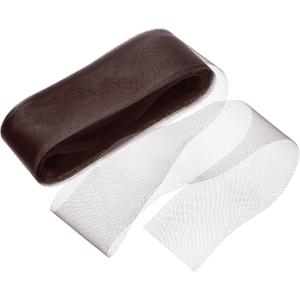 M METERXITY Stiff Horsehair Braid 4 Inch Wide 50 Yards Soft Polyester Horsehair Braid Roll for Wedding Dress/Dance Formal Dress Accessories/Skirt Boning Sewing Shaping [Coffee]