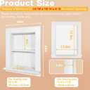Royxen Recessed Medicine Cabinet 13.8 x 17.8 Inch, Medicine Cabinets, Large Medicine Cabinet, 2-Tier Bathroom Cabinets Wall Mount for Home Storage, White