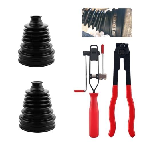Car CV Boot Repair Kit with CV Boot Clamp Pliers & Cutting Pliers,Cuttable Car CVs Axle Boots to Offer Dust Protection,Soft Cars CVs Joint Boots Kit Fits 2.46"/ 3.03"/ 3.57" Caliber