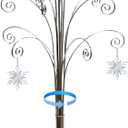 HOHIYA Ornament Display Stand 360 Rotating Christmas Tree Display with 15 Metal Hooks Tabletop Ornament Hanger for Crystal Glass Baubles Elegant Chrome Silver Eater Decor