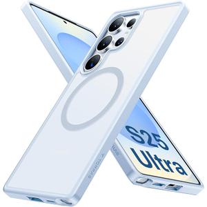 TORRAS Magnetic Shockproof for Samsung Galaxy S25 Ultra Case, Fit for MagSafe, 4X Military Grade Protection, Translucent Slim Case for Samsung S25 Ultra Case AntiFingerprint AntiScratch, Navy Blue