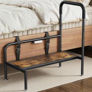 Bed Step Stool for High Beds, Bedside Step Stool for Adults & Seniors with Safety Handle and Motion Sensor LED Light, Stable Step Assist for Elderly