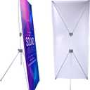 Adjustable X Banner Stand Fits Any Banner Size Width 23" to 32" and Height 63" to 78" (Premium:1 Pack Best Selling Banner Stand)
