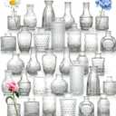 Saage 32-Piece Bud Vases Set, Vintage Clear Glass Vases for Centerpieces, Elegant Wedding & Home Decor, Small Flower Vases Bulk, Mini Table Decoration