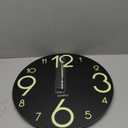 XFM Glow in The Dark Clock 16 Inch Modern Silent Non Ticking Luminous Wall Clocks Battery Operated Night Light Wooden Wall Clock for Living Room Kitchen Bedroom